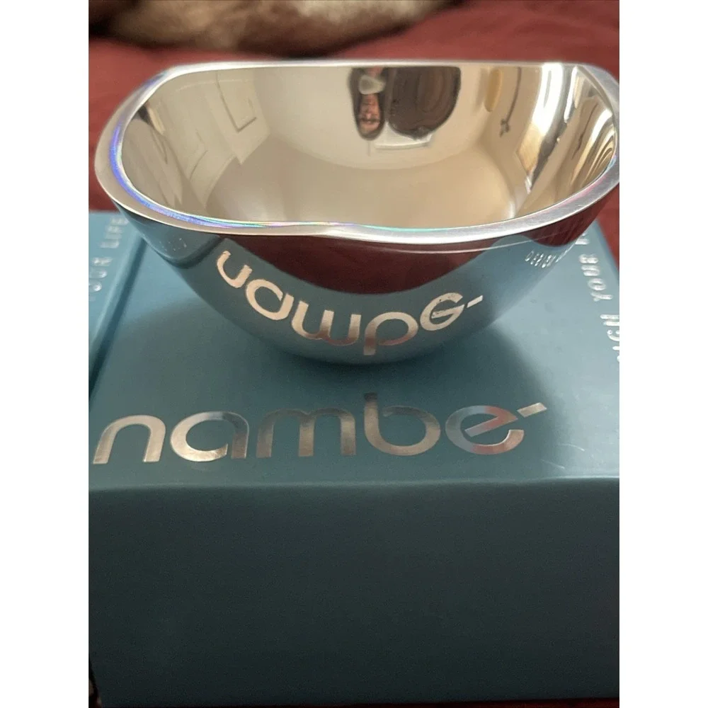 2- Nambe Tri Corner & Butterfly Small Bowls Silver Alloy Metal MT0809 & MT0808